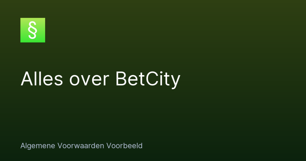 Alles over BetCity – Algemene Voorwaarden Voorbeeld