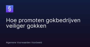 Hoe promoten gokbedrijven veiliger gokken – Algemene Voorwaarden Voorbeeld