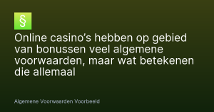 Online casino’s hebben op gebied van bonussen veel algemene voorwaarden, maar wat betekenen die allemaal – Algemene Voorwaarden Voorbeeld